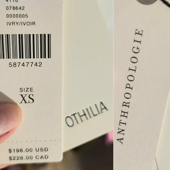 Anthropologie Ivory Lace Ruffled Bib Blouse Puff Sleeve Poetcore Romantic Top XS - Picture 6 of 7